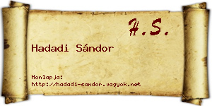 Hadadi Sándor névjegykártya