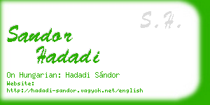 sandor hadadi business card
